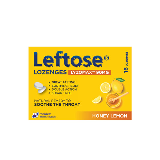 Leftose Lozenges Honey Lemon Flavour 16's