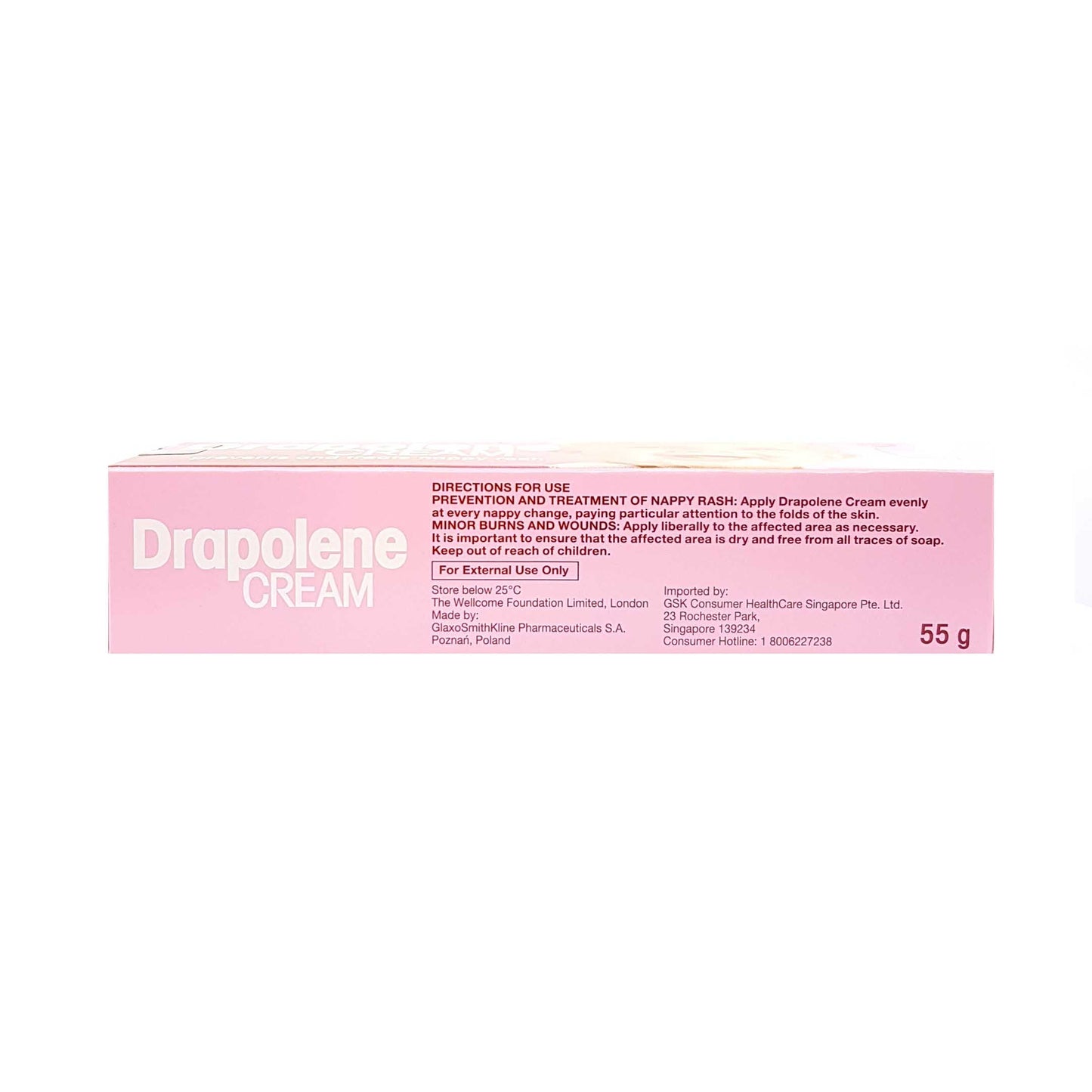 Drapolene 尿布霜，适用于尿布疹和轻微烧伤，55g